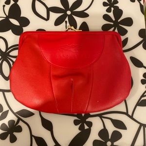VINTAGE Perry Ellis GORGEOUS red leather wallet 6/8.